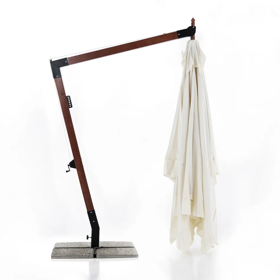 Regenschirm aus Massivholz mit PVC-beschichtetem Polyesterdach – Devoir Viadurini