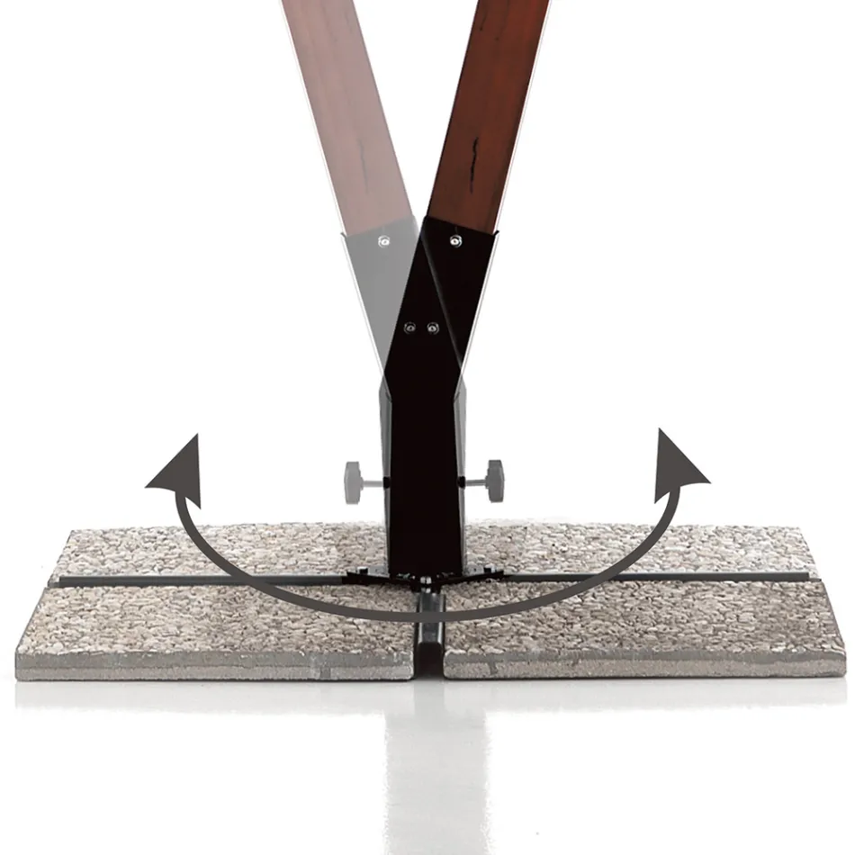 Regenschirm aus Massivholz mit PVC-beschichtetem Polyesterdach – Devoir Viadurini