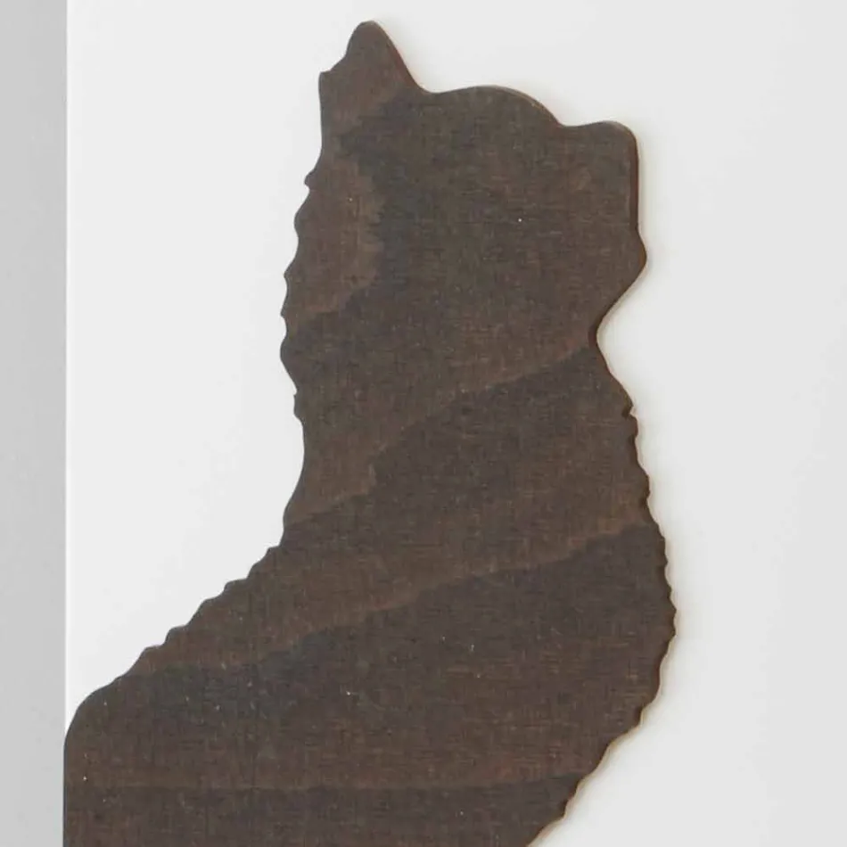 Weiße Wanduhr mit hölzernen Tierdekorationen Modernes Design - Spannung Viadurini