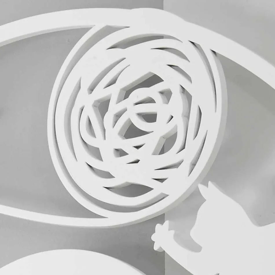 Große moderne runde farbig verzierte Wanduhr - Cat Viadurini