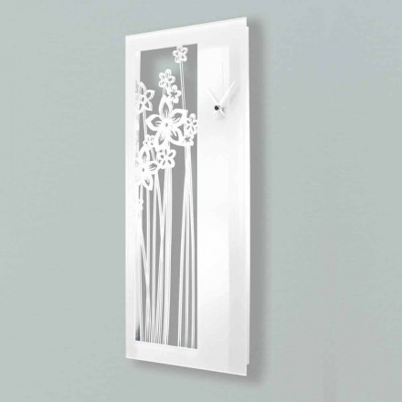 Moderne Wanduhr mit rechteckigem Design aus weißem Plexiglas - Elara Viadurini
