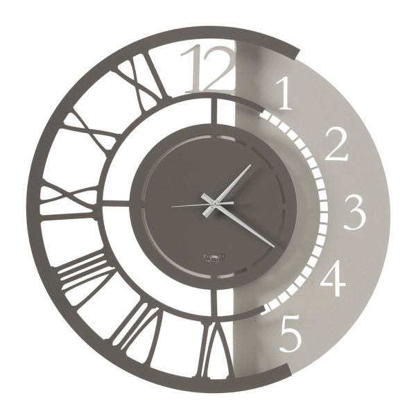 Modernes rundes design wanduhr aus eisen mit doppelter nummerierung - kassio