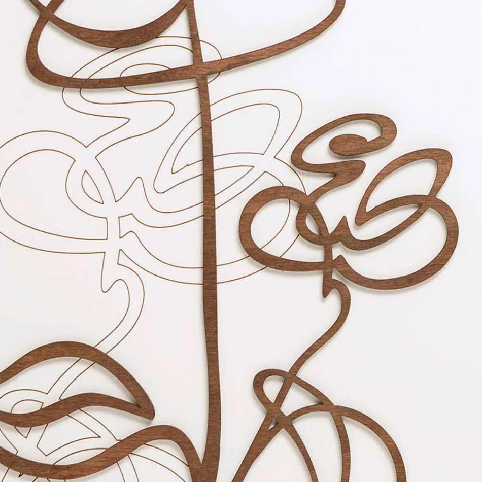 Weiße quadratische hölzerne Wanduhr mit moderner Rosendekoration - Schneeglöckchen Viadurini