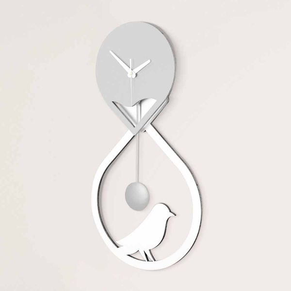 Pendel wanduhr des modernen designs stilisiertes weiß und grau - theben