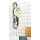 Pendel Wanduhr Modernes Design in beige und braunem Holz - Büroklammer Viadurini