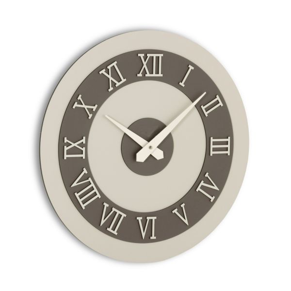 Wanduhr aus mdf und römische ziffern in leinenrelief - chronoform