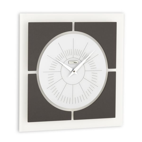 Wanduhr aus methacrylat und leinenrahmen made in italy - battito