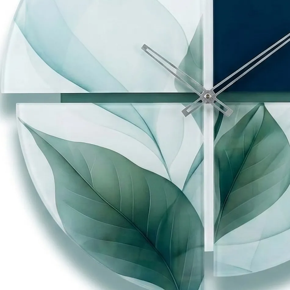 Bedruckte Methacrylat-Wanduhr mit geometrischen Formen, hergestellt in Italien - Lumea Viadurini