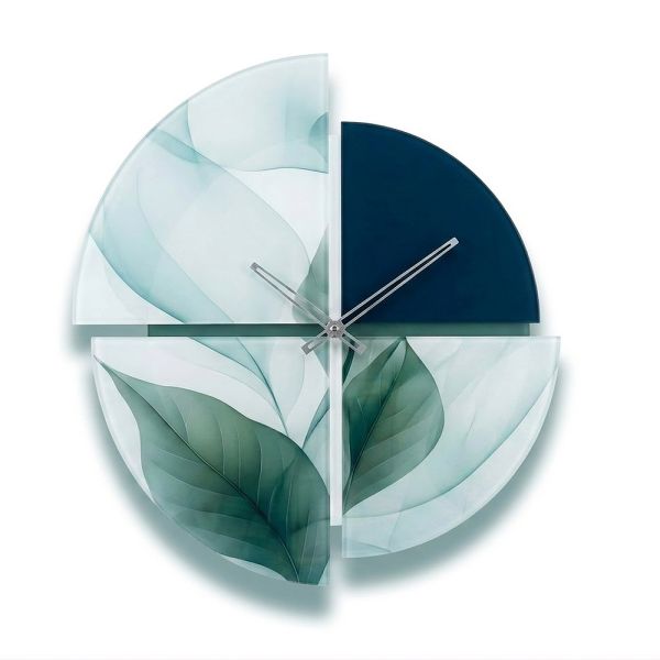 60 cm wanduhr aus bedrucktem methacrylat mit geometrischen formen, hergestellt in italien - lumea