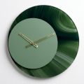 Runde grüne Wanduhr, 50 cm Durchmesser, aus bedrucktem Methacrylat, hergestellt in Italien – Verdia