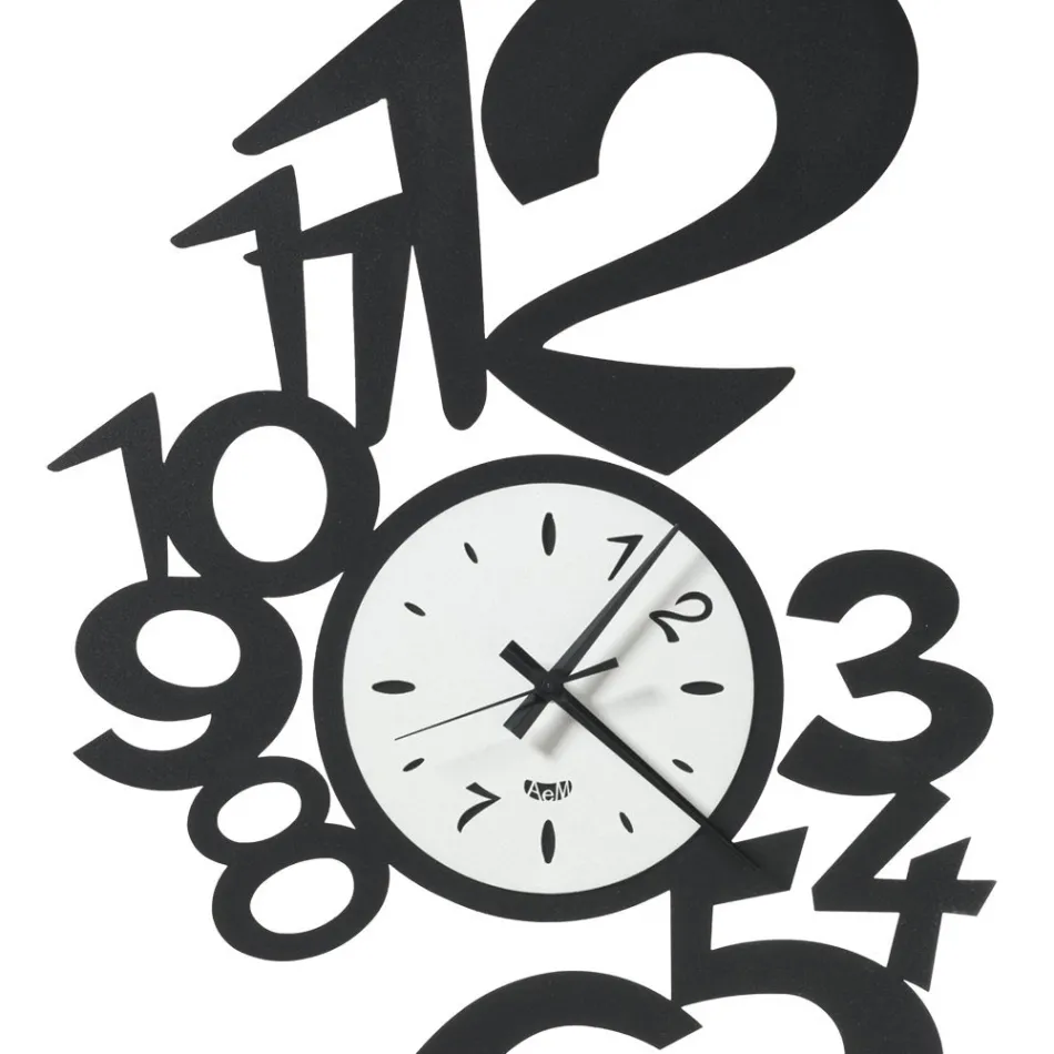 Große Design-Wanduhr aus Eisen mit externen Zahlen - Wassermann Viadurini