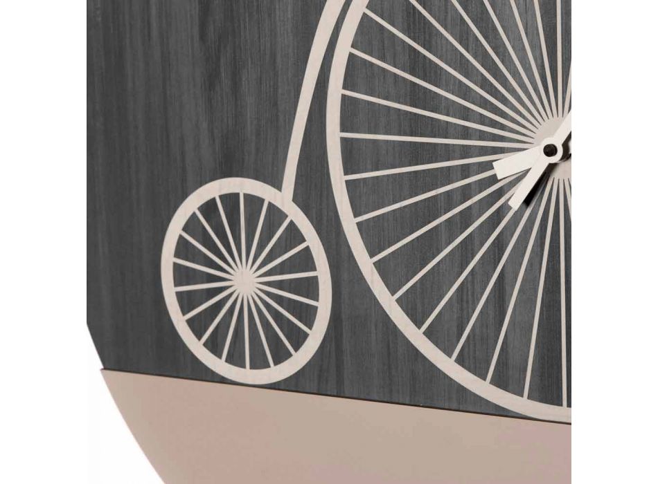 Runde Wanduhr aus Holz mit Dekorationen in 2 Ausführungen - Byko