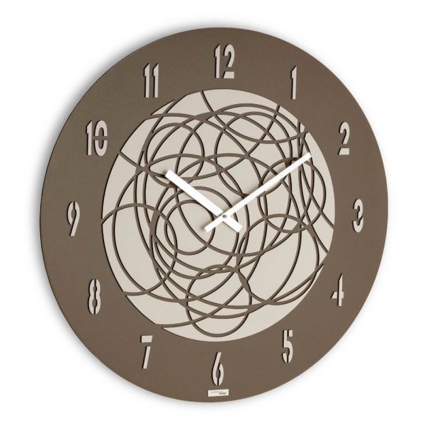 Wanduhr aus mdf und geschichtetem gepresstem leinen, hergestellt in italien – sicher