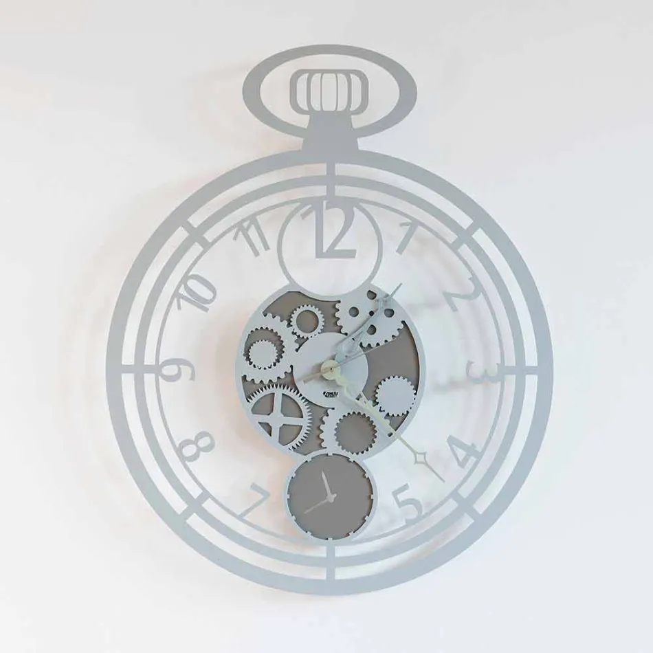 Moderne runde Wanduhr aus farbigem Eisen Made in Italy - Cherry Viadurini