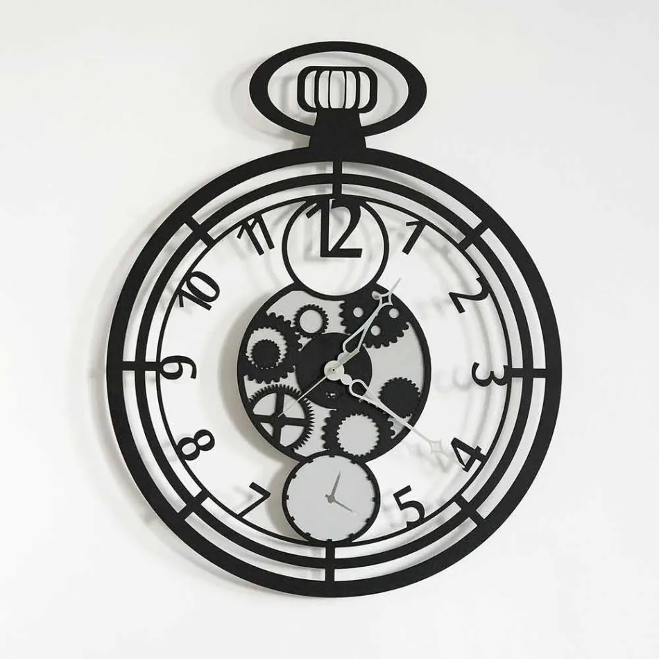 Moderne runde Wanduhr aus farbigem Eisen Made in Italy - Cherry Viadurini