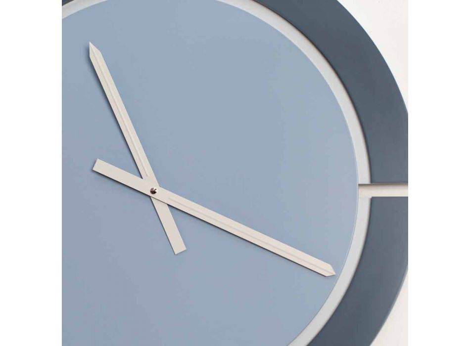 Moderne runde Wanduhr in Weißblau Avio - Savio Viadurini