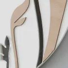 Moderne und runde Wanduhr mit dekoriertem Holzdesign - Harmonie Viadurini