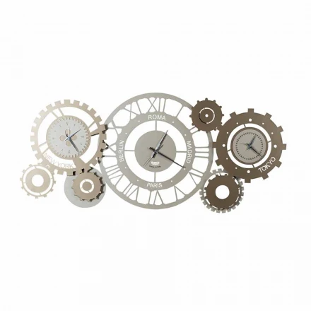 Moderne Eisenwanduhr mit drei Fusi Made in Italy - Mechanisch Viadurini