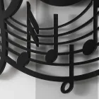 Runde schwarze Wanduhr des modernen Designs in verziertem Holz - Musik Viadurini