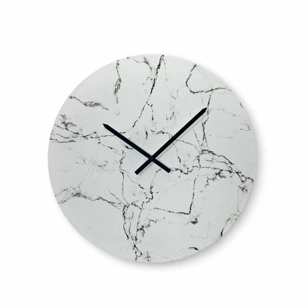 Runder wanduhr-marmoreffekt ohne zahlen made in italy - zifferblatt