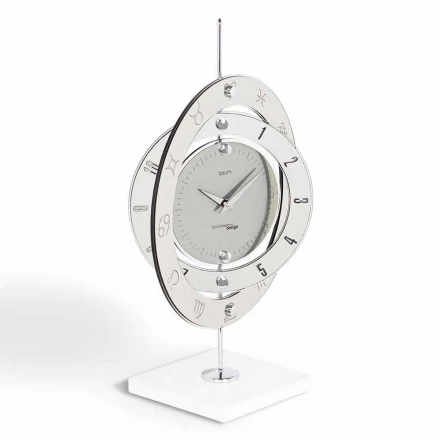 Clock modernes Design Tisch Pluto, made in Italy Viadurini