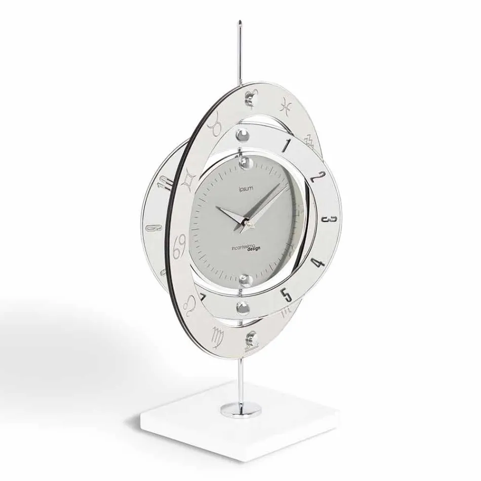 Clock modernes Design Tisch Pluto, made in Italy Viadurini