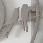 Große moderne Design Wanduhr in farbigem Rundholz - Vögel Viadurini