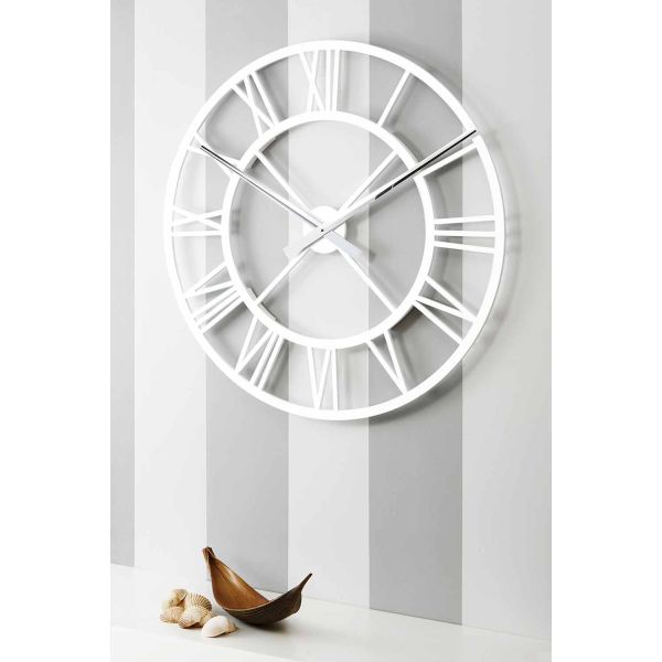 Große shabby chic wanduhr aus vintage design holz - arrigo