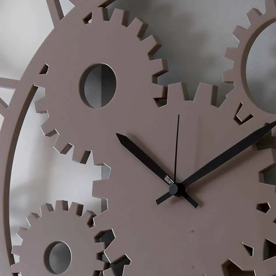 Große und runde schäbige farbige hölzerne Wanduhr - Mechanismus Viadurini