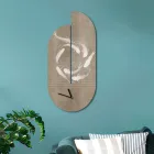 Holzuhr mit Reiher-Aufdruck, hergestellt in Italien – Palau Viadurini