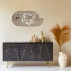 Holzuhr mit Reiher-Aufdruck, hergestellt in Italien – Palau Viadurini