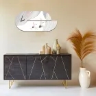 Holzuhr mit Reiher-Aufdruck, hergestellt in Italien – Palau Viadurini