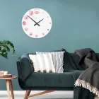 Holzuhr mit Kamelienblütendruck, hergestellt in Italien – Indien Viadurini