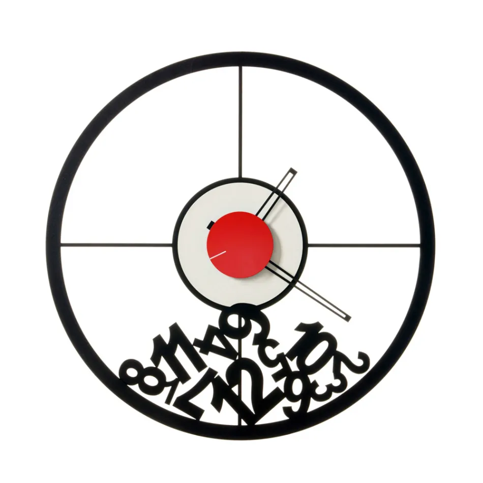 Uhr aus Eisen mit gefallenen Zahlen, hergestellt in Italien – Widder Viadurini