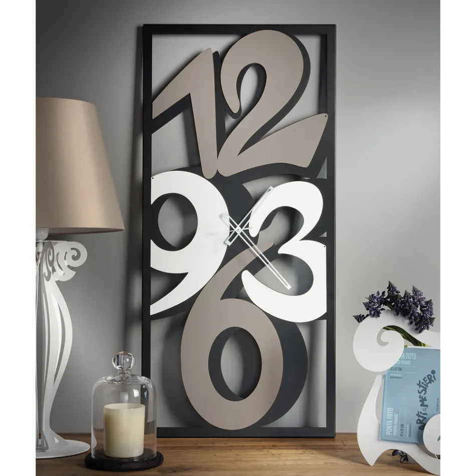 Uhr aus Eisen mit großen Zahlen, hergestellt in Italien – Aquarium Viadurini