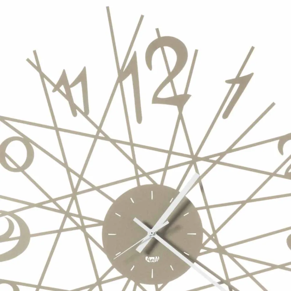 Runde Eisen Design Wanduhr Made in Italy - Kombo Viadurini