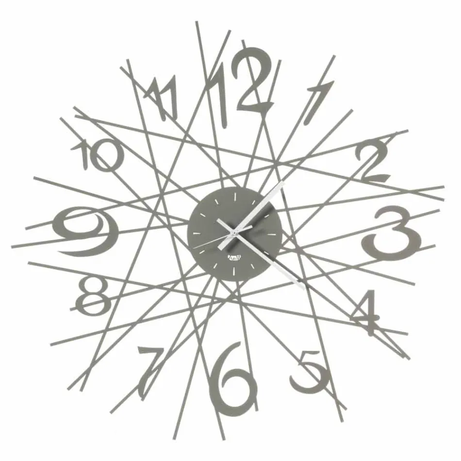 Runde Eisen Design Wanduhr Made in Italy - Kombo Viadurini