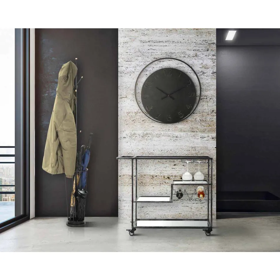 Runde Wanduhr Durchmesser 60 cm Modernes Eisen - Beatrix Viadurini