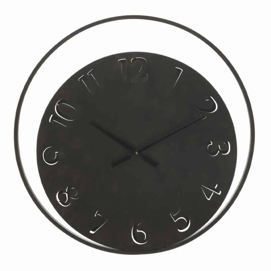 Runde Wanduhr Durchmesser 60 cm Modernes Eisen - Beatrix Viadurini