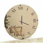 Runde Wanduhr aus verspiegeltem Kristall, hergestellt in Italien – Gear Viadurini