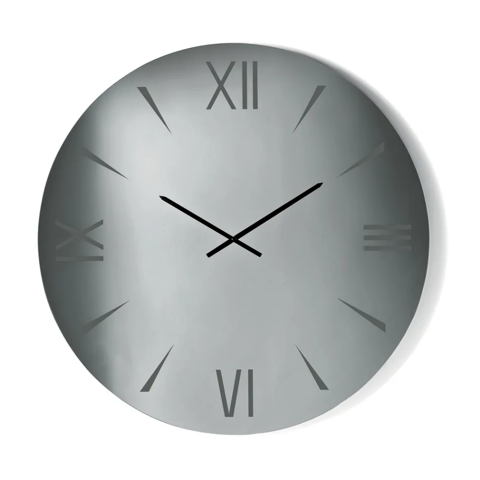 Runde Spiegelglasuhr mit lasergravierten Ziffern - Clelia Viadurini