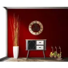 Runde Wanduhr im modernen Design aus Eisen und MDF - Gitta Viadurini