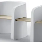 Gartenbank aus Polyethylen und Birkenholz Made in Italy - Talula Viadurini