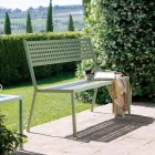 Stapelbare Gartenbank aus verzinktem Stahl Made in Italy - Aberdeen Viadurini
