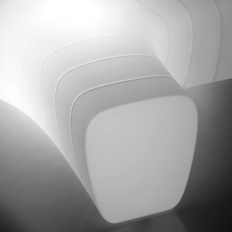 Leuchtende Gartenbank aus Polyethylen mit LED Made in Italy - Galatea Viadurini