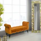 Rechteckige Bank im modernen Design aus Holz und Stoff - Theodore Viadurini