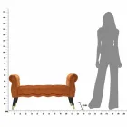 Rechteckige Bank im modernen Design aus Holz und Stoff - Theodore Viadurini