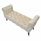 Rechteckige Bank im modernen Design aus Holz und Stoff - Theodore Viadurini