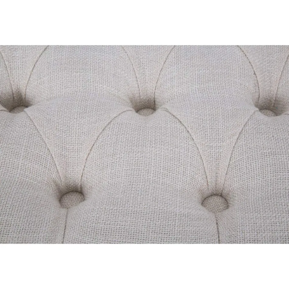 Shabby Chic Bank aus Holz mit Sitz aus gestepptem Stoff - Rocchetta Viadurini