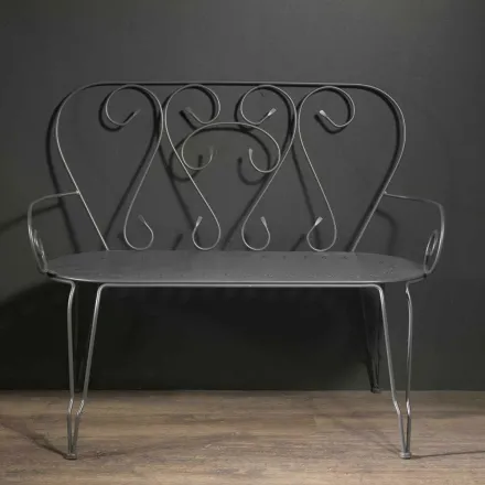 Gartenbank ganz aus Metall - Archiv Viadurini